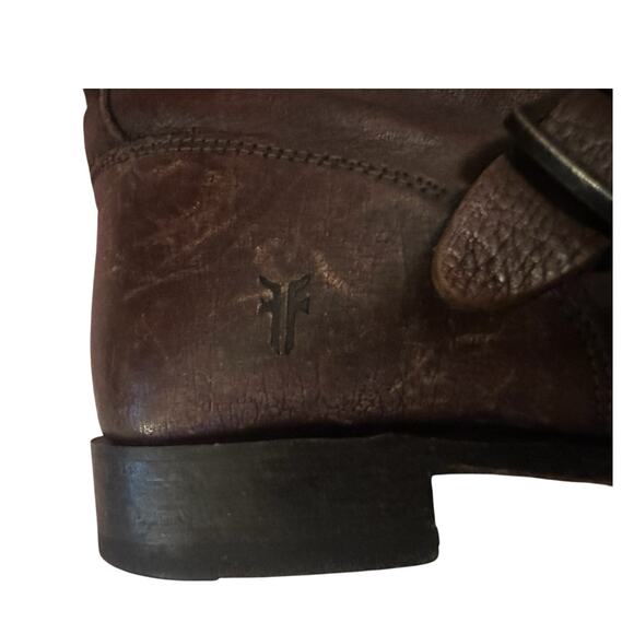 Women 8 Frye Veronica Flex Short Boots Walnut Brown Leather Pull-On Riding Moto - Picture 8 of 12